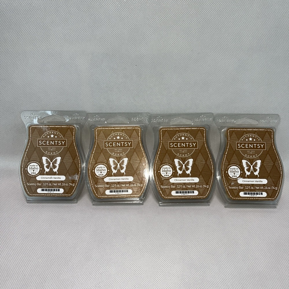 SCENTSY Wax Bars CINNAMON VANILLA 3.2 Fl oz. Lot of 4